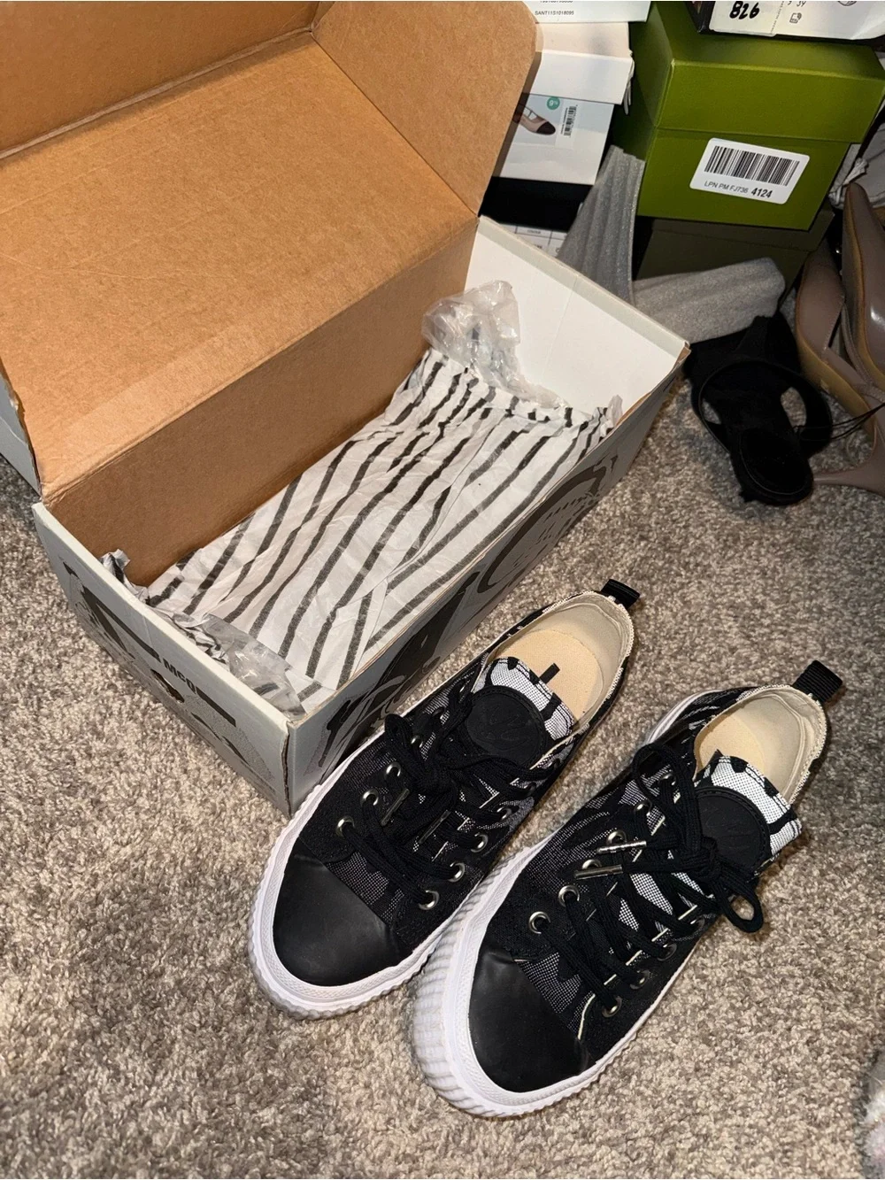 Alexander McQueen Black and White Low-Top Sneakers